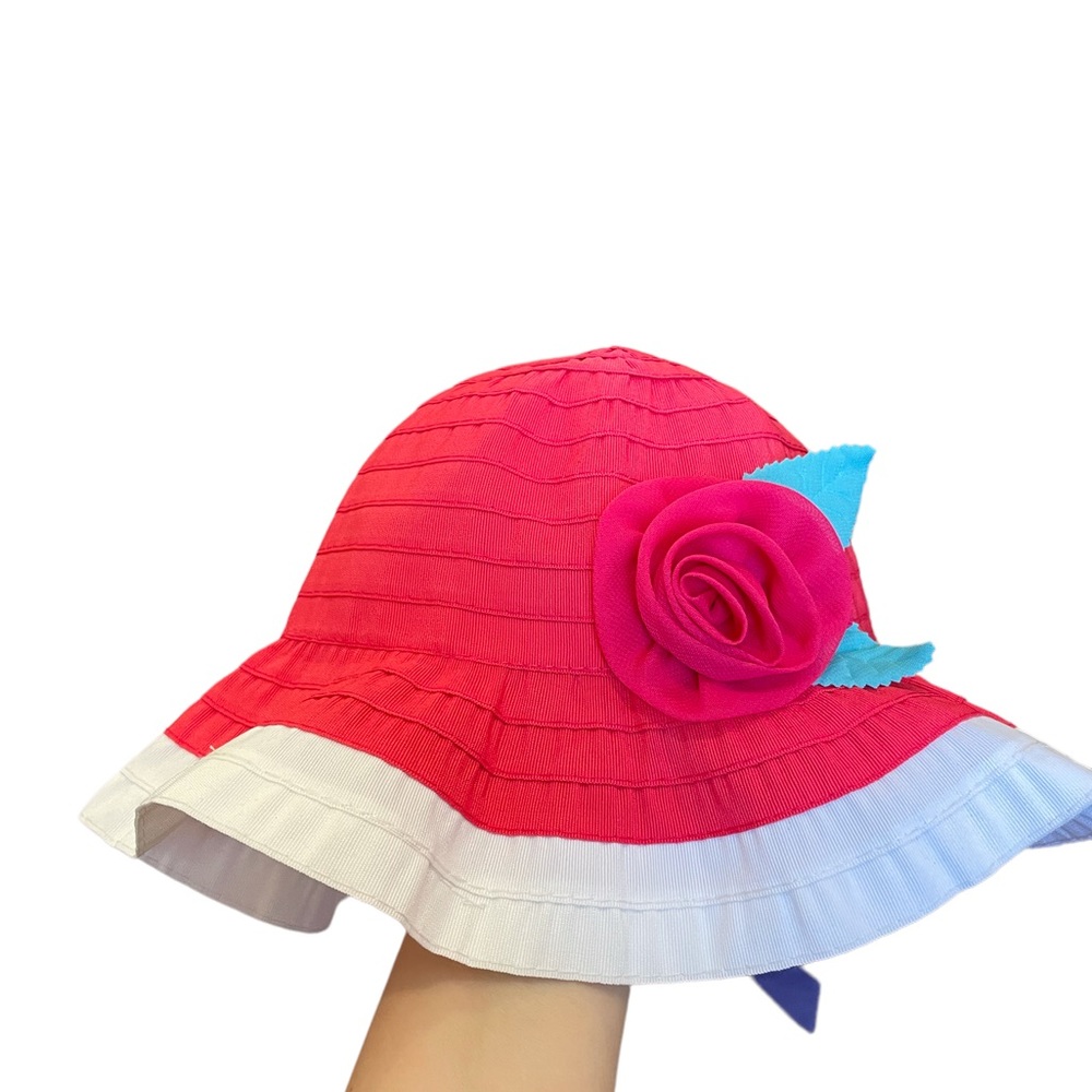 Gymboree Pink Summer Bucket Hat with Flower Baby Girls 6-12 months NWT